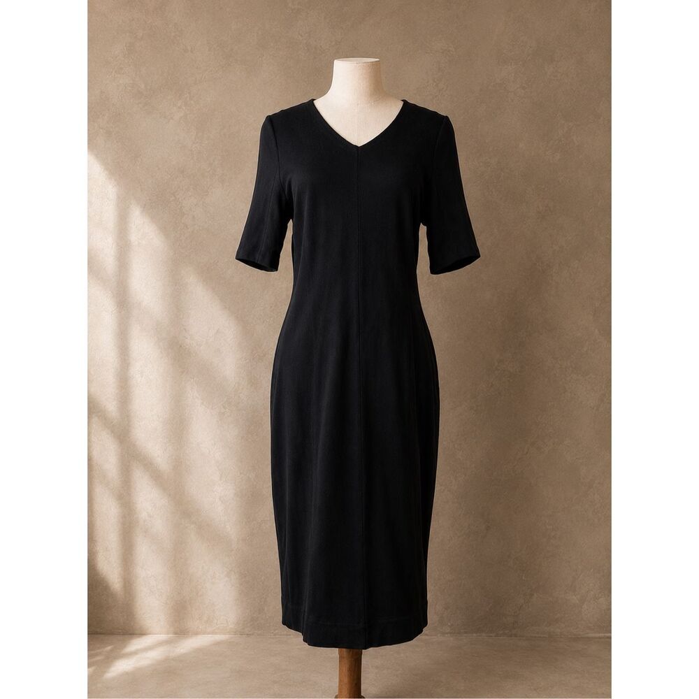 CAbi Sz 8 Claire Black Sheath Dress LBD